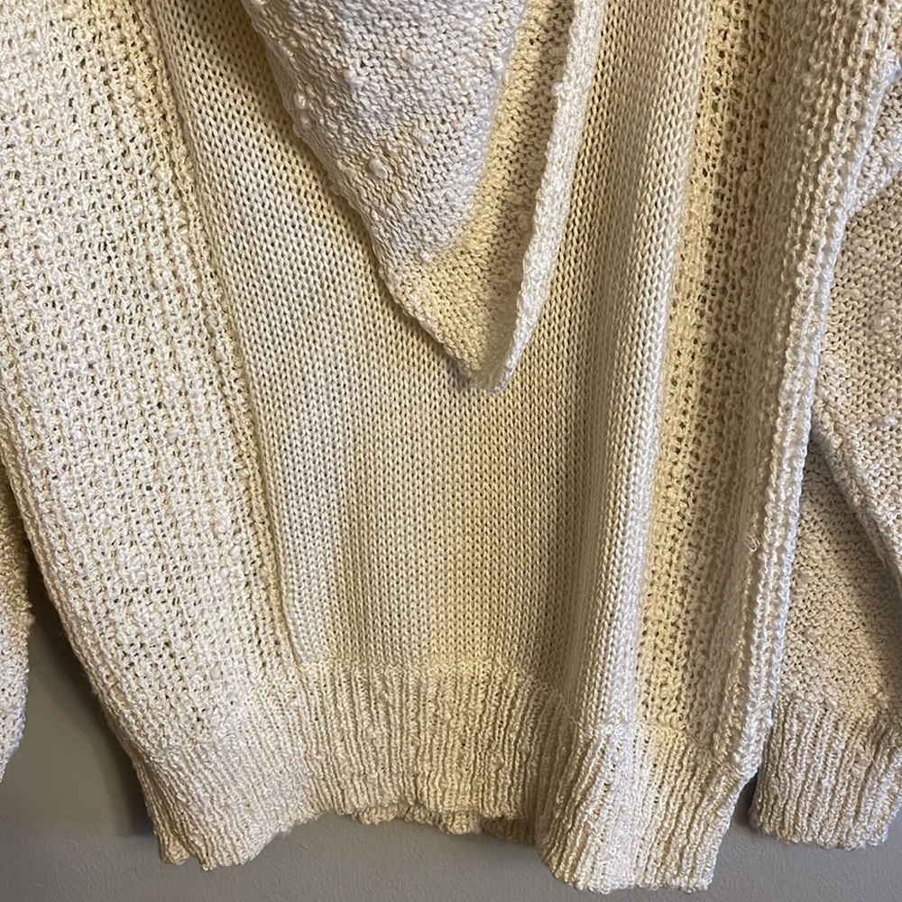 Oversized Vintage Artisanal Cream Cowl Neck Sweater - Picture 7 of 16